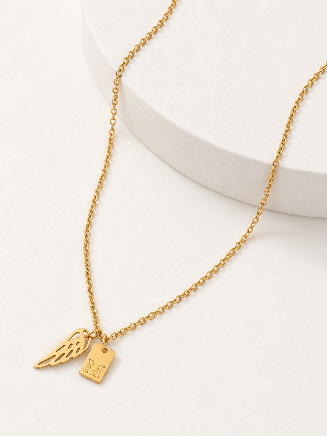 Gold Solid Pendant Necklace
