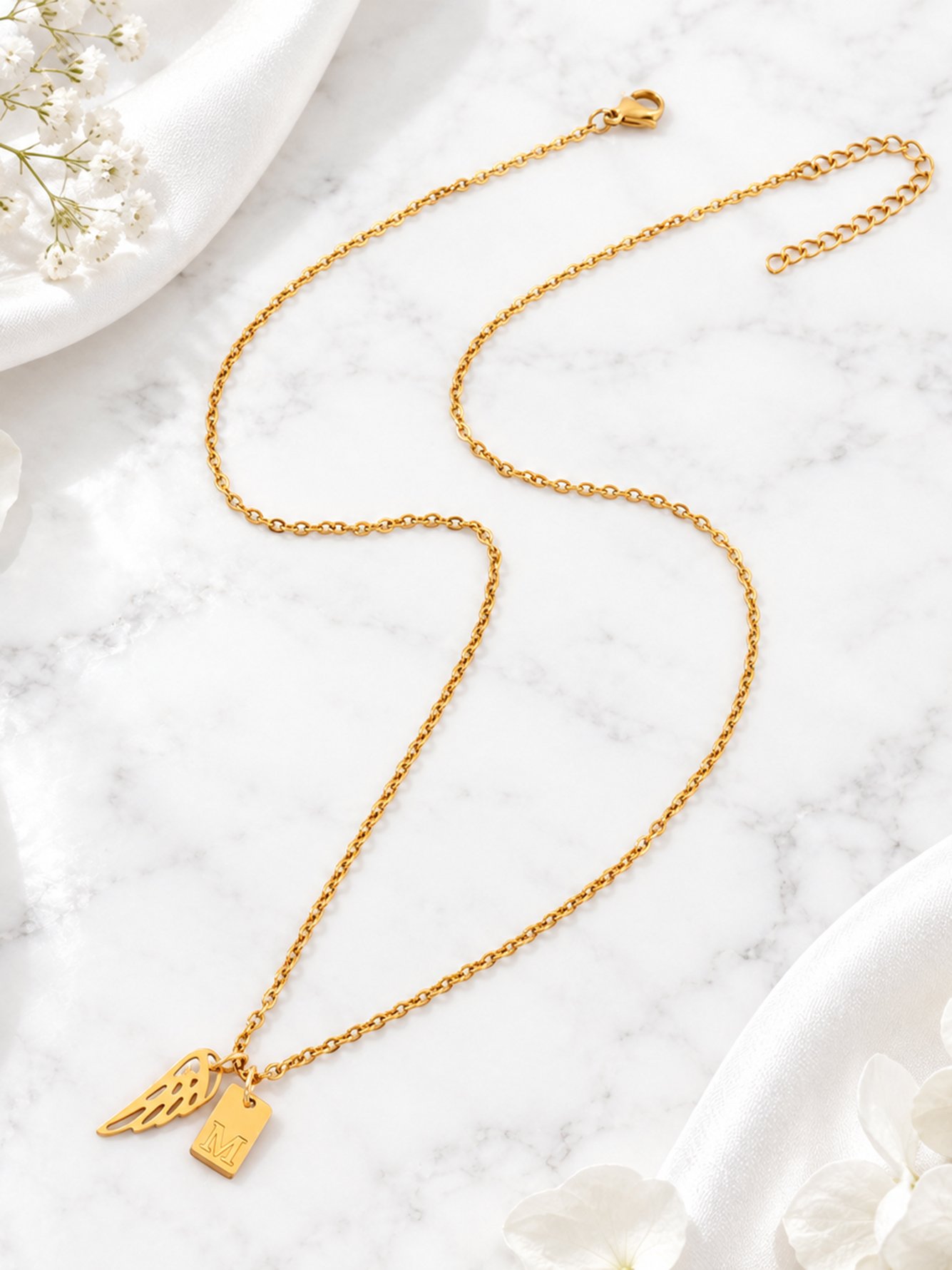 Gold Solid Pendant Necklace
