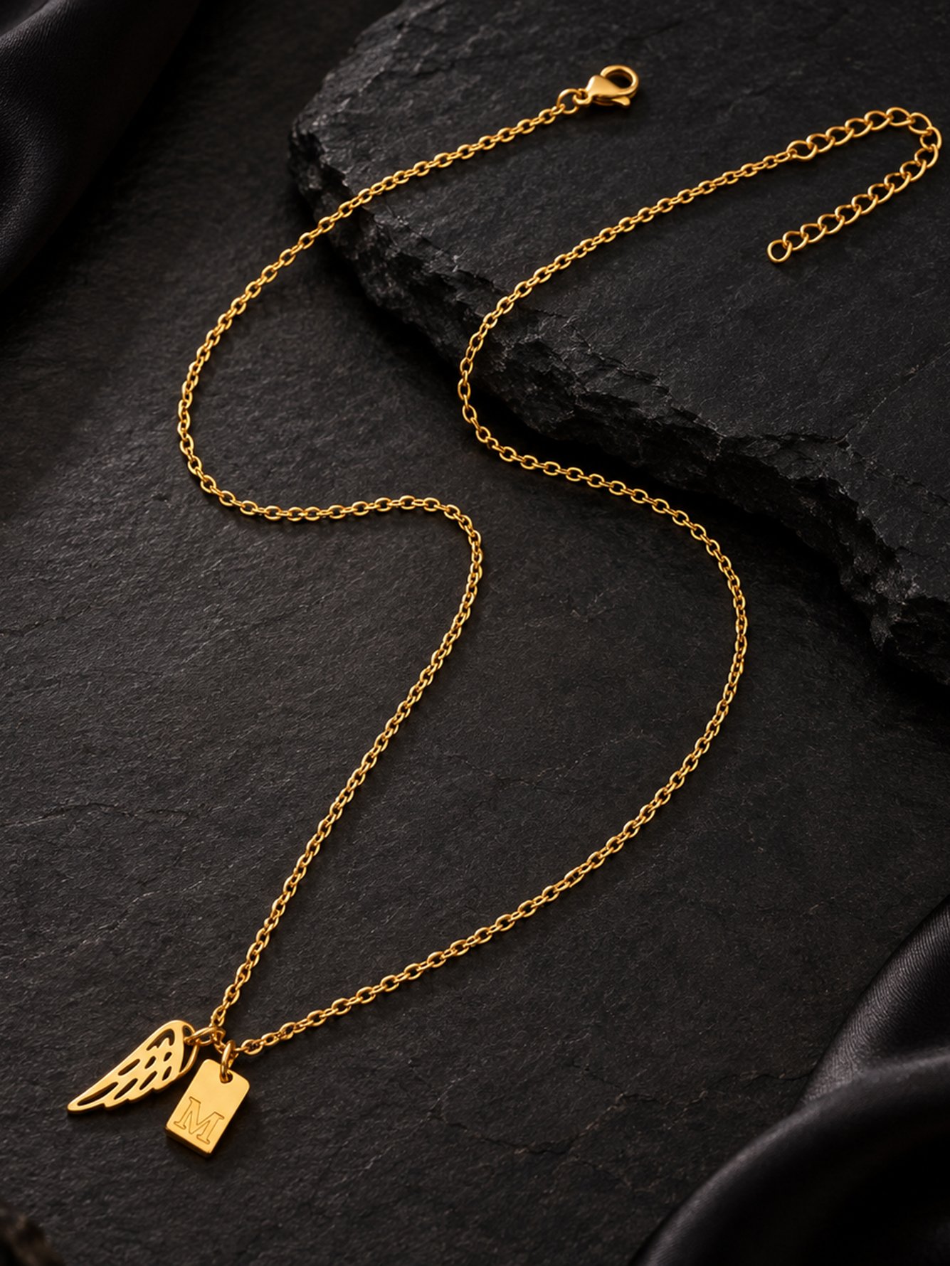Gold Solid Pendant Necklace