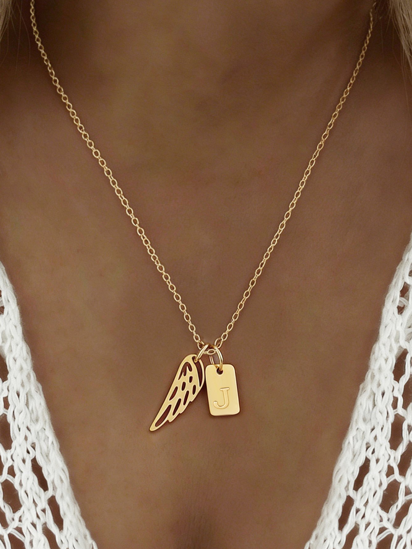 Gold Solid Pendant Necklace