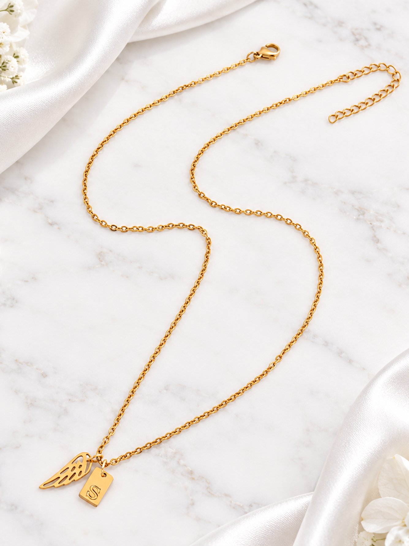 Gold Solid Pendant Necklace