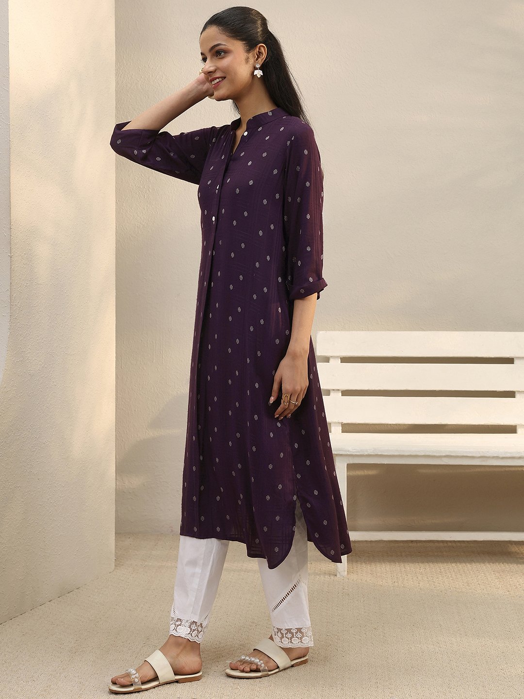 Rayon Straight Kurta with Printed Design