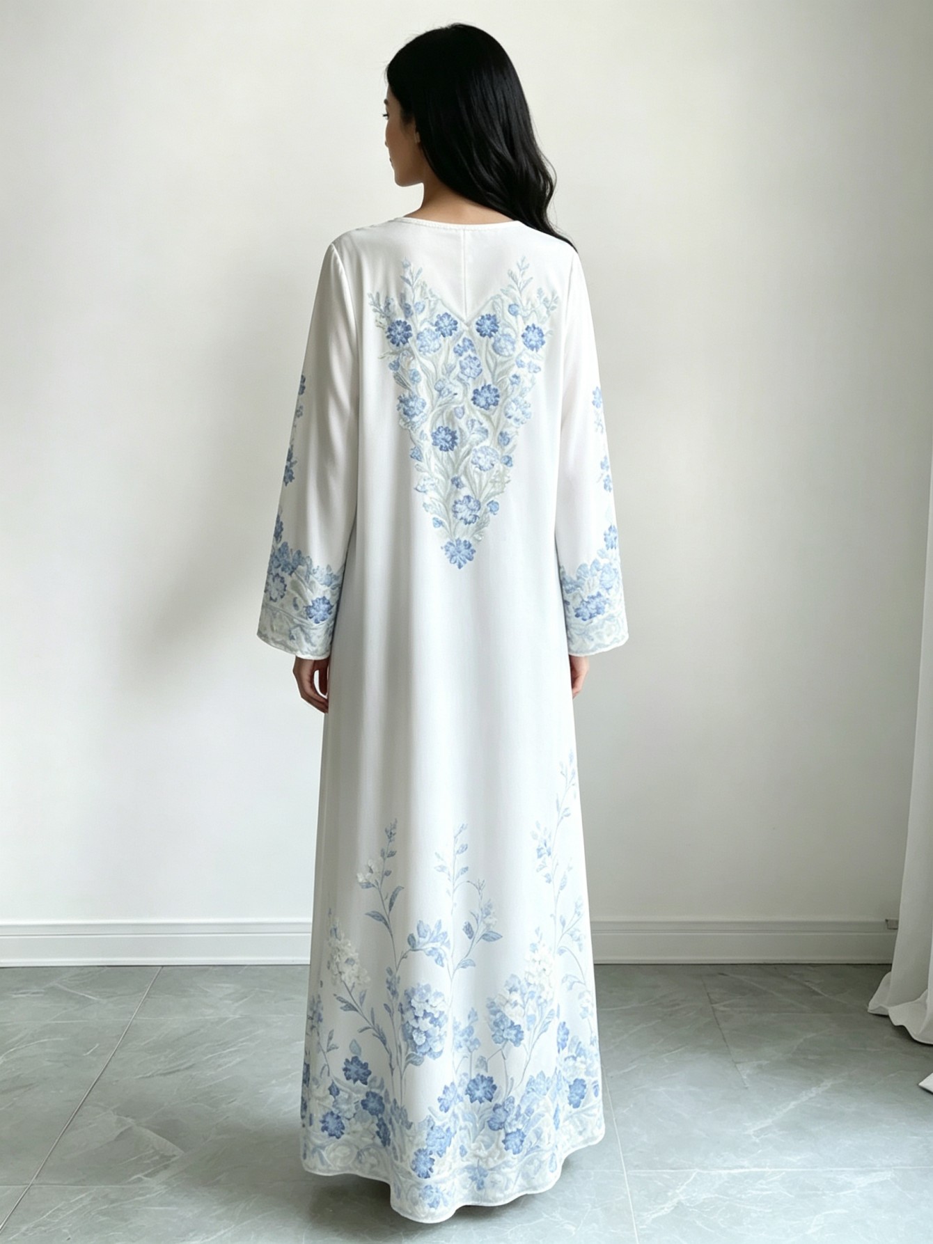 White Embroidered Jalabiya