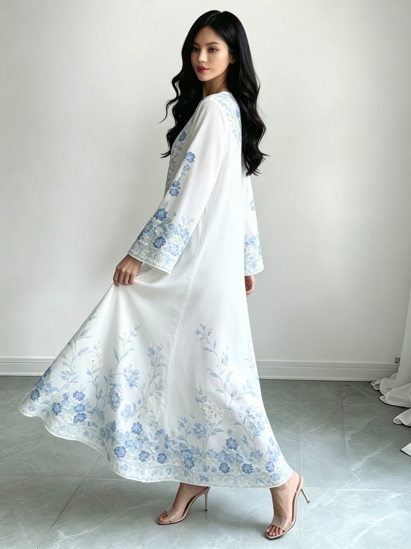 White Embroidered Jalabiya