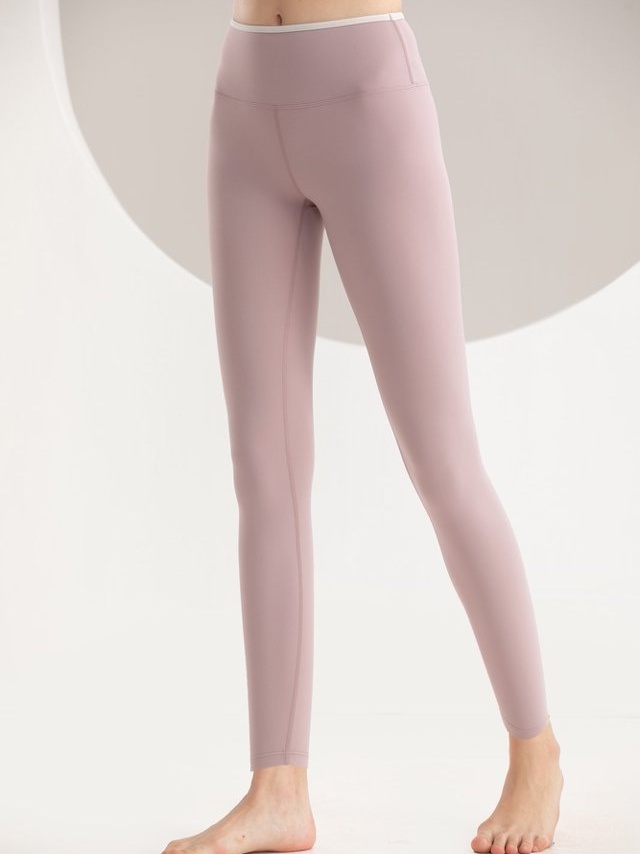 Light Pink Contrast Trim Active Leggings