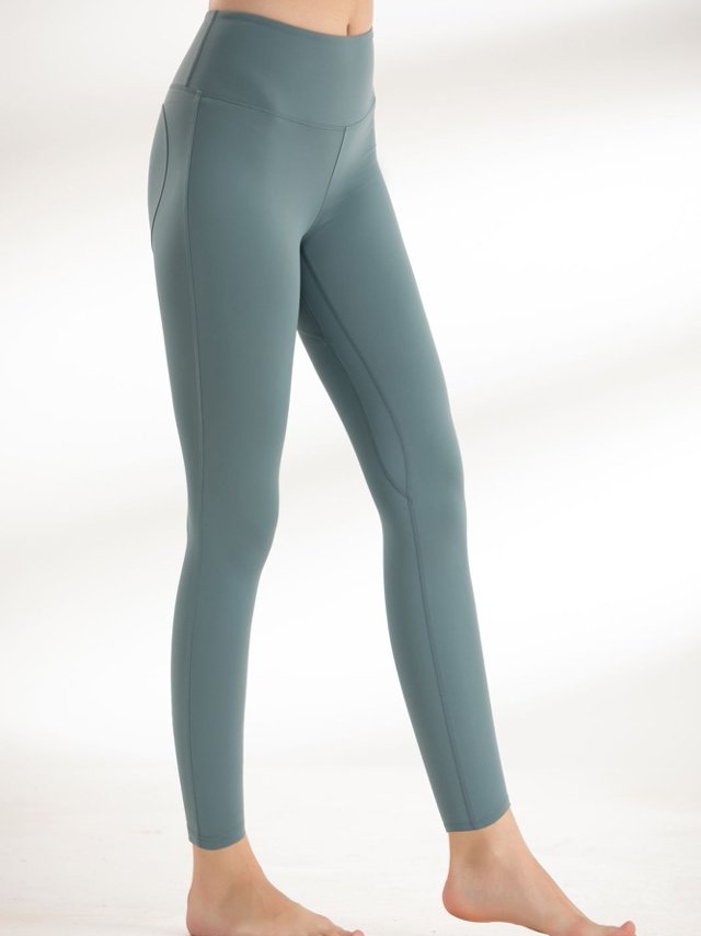 Green Solid Activewear Leggings