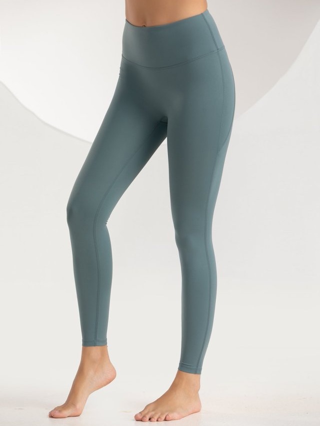 Green Solid Activewear Leggings