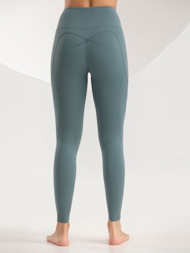 Green Solid Activewear Leggings