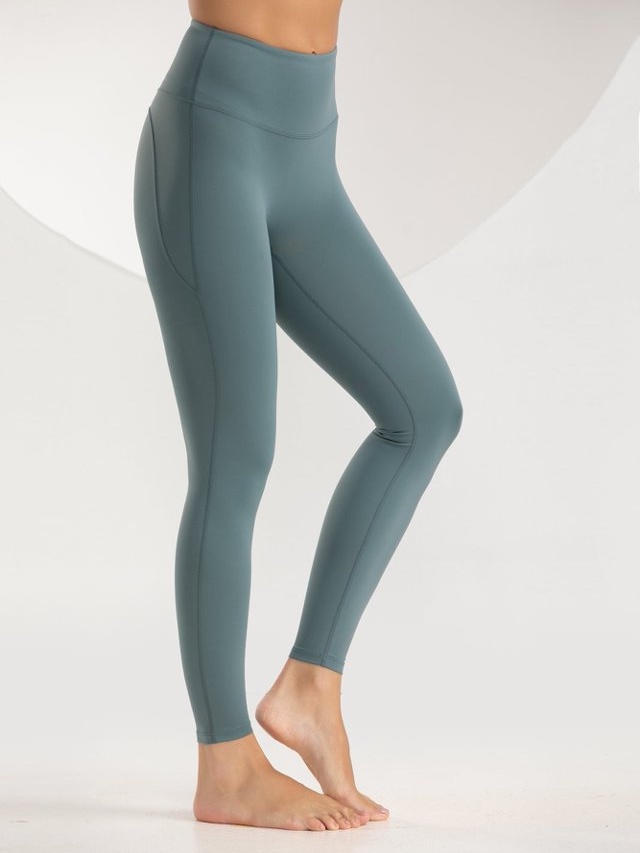 Green Solid Activewear Leggings
