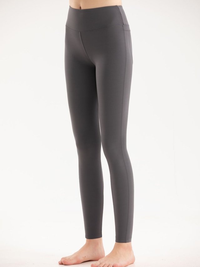Grey Solid Activewear Leggings