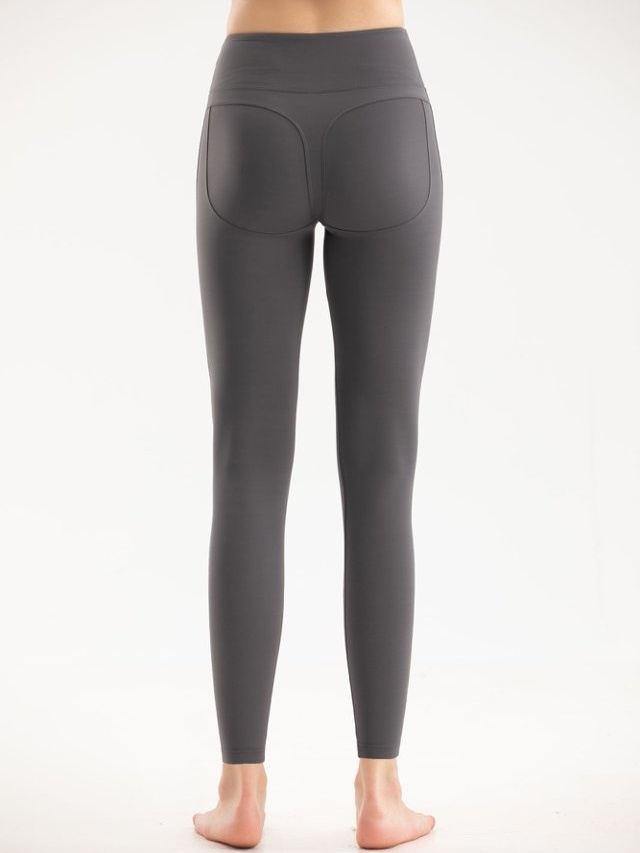 Grey Solid Activewear Leggings