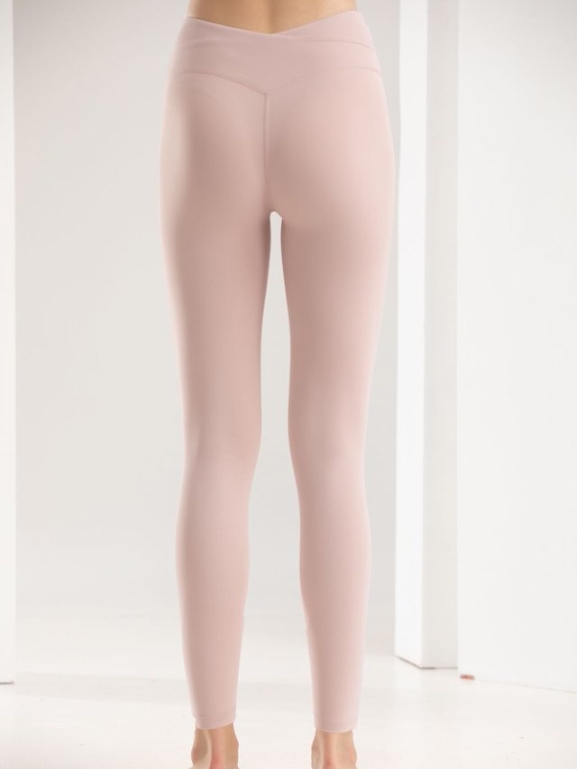 Light Pink Solid Activewear Leggings