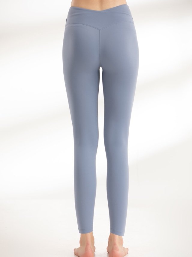 Grey Crossover Waist Activewear Leggings