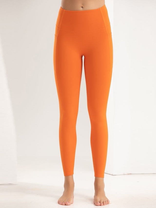 Orange High-Waist Active Leggings