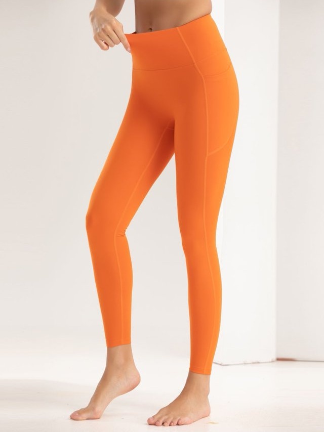 Orange High-Waist Active Leggings