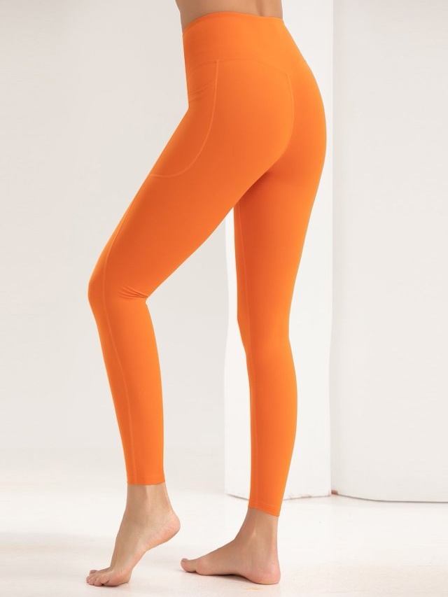 Orange High-Waist Active Leggings