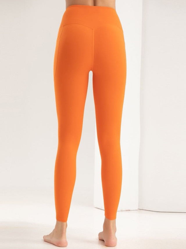 Orange High-Waist Active Leggings
