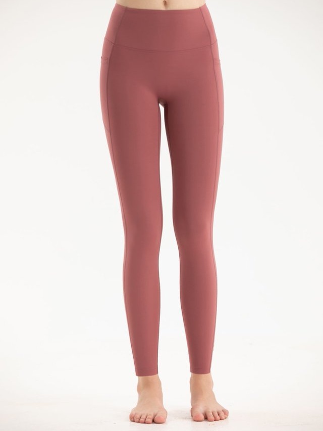 Dark Pink Solid Activewear Leggings
