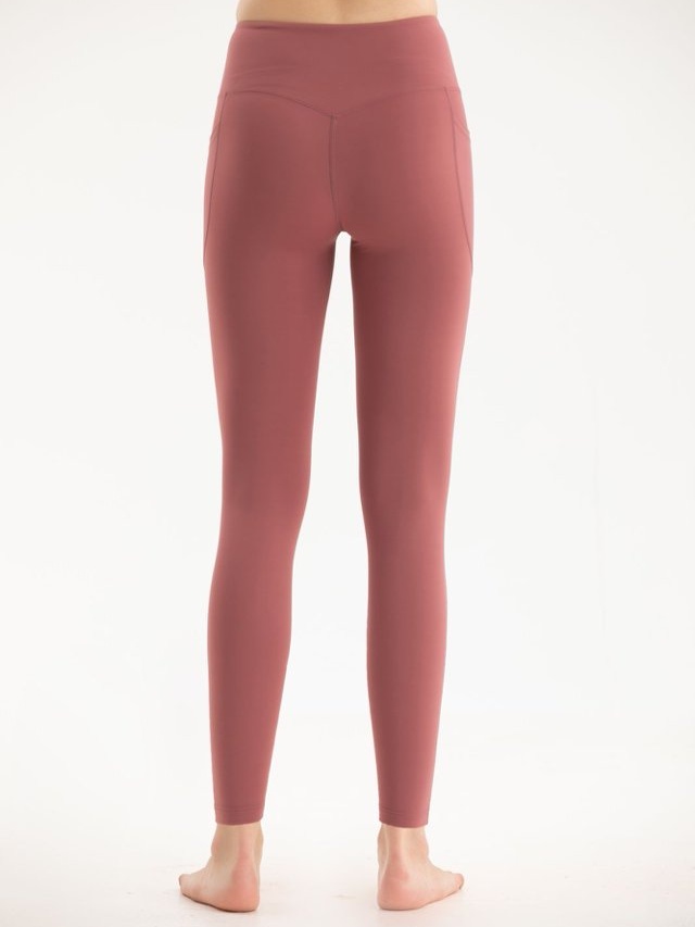 Dark Pink Solid Activewear Leggings
