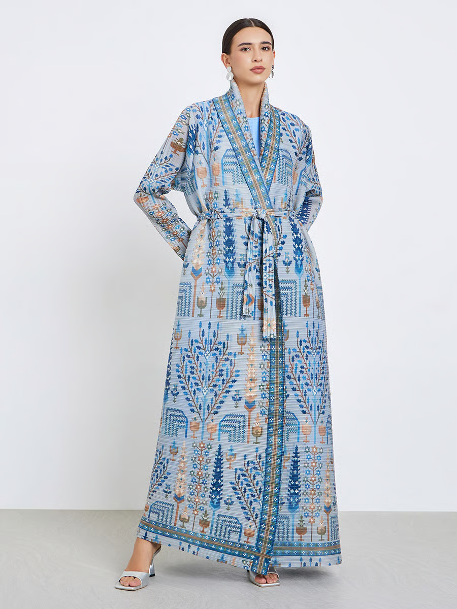 Blue Printed Abaya