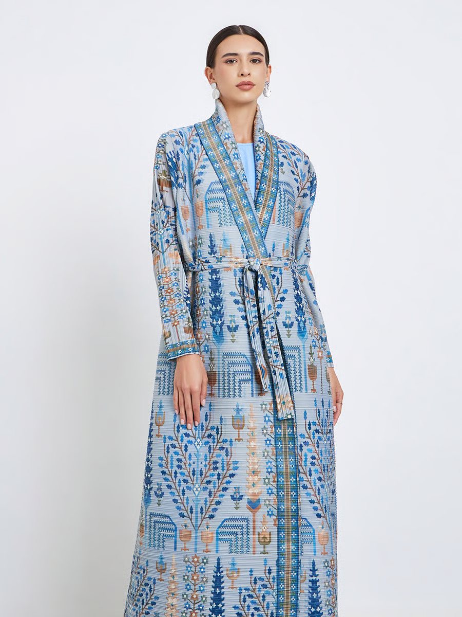 Blue Printed Abaya