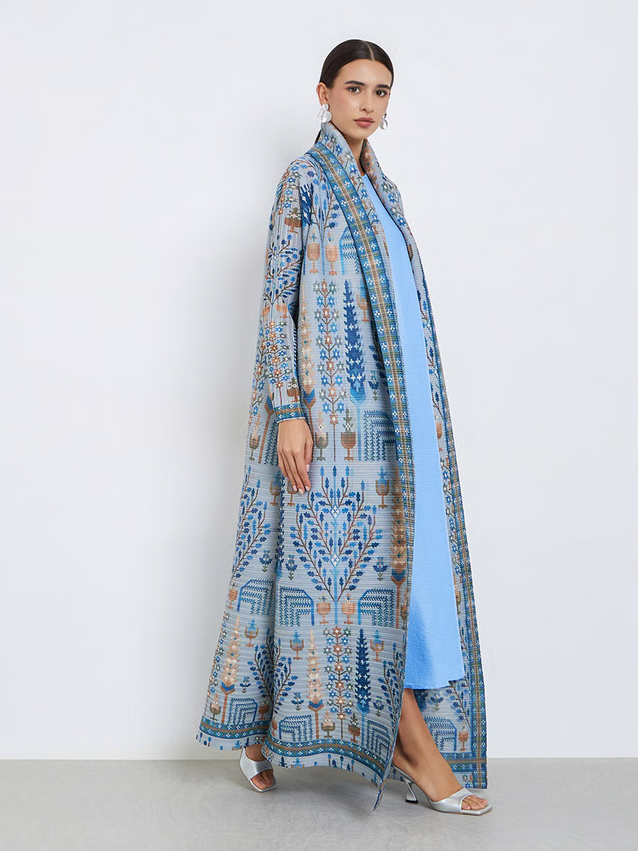 Blue Printed Abaya