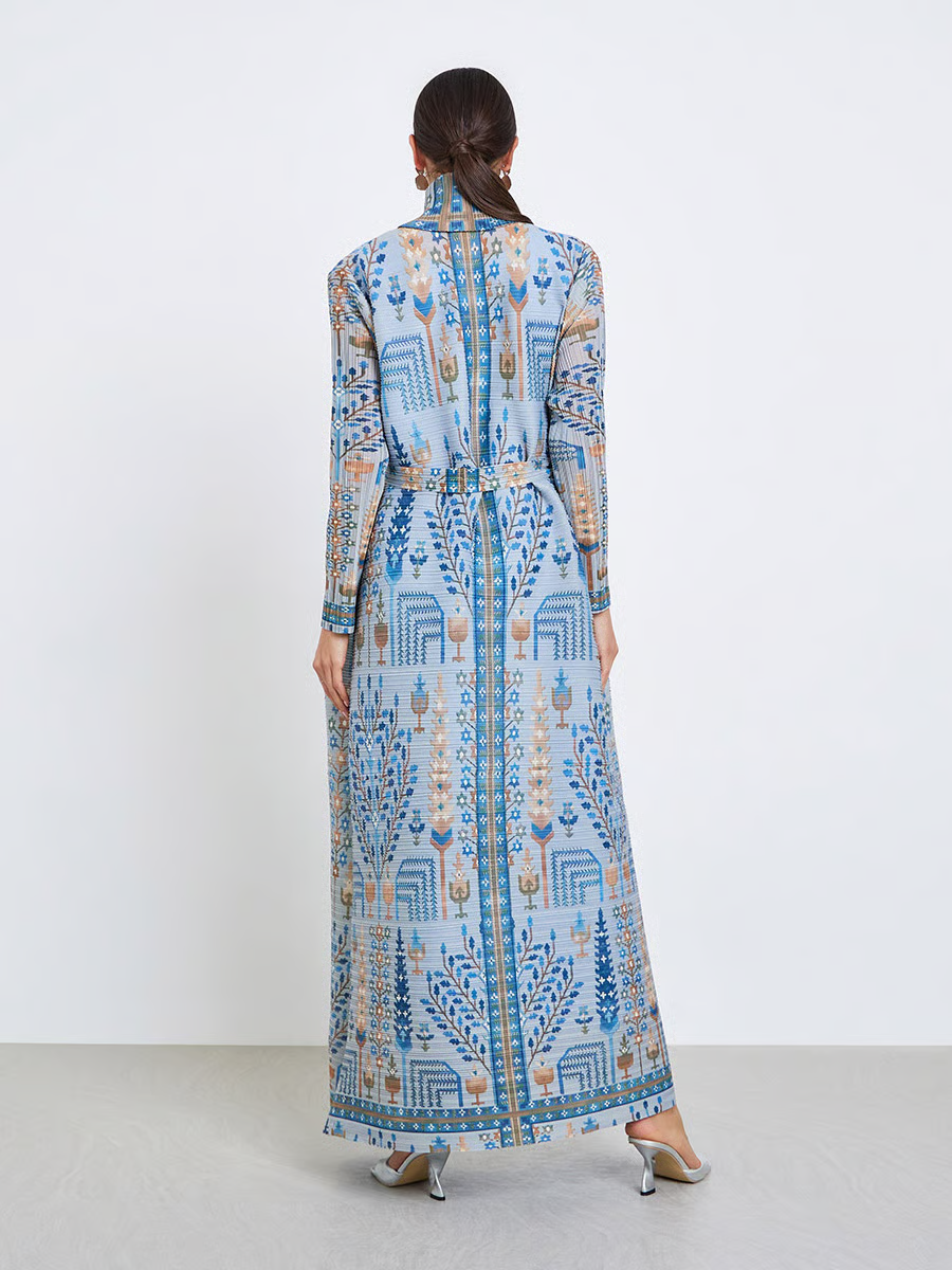 Blue Printed Abaya
