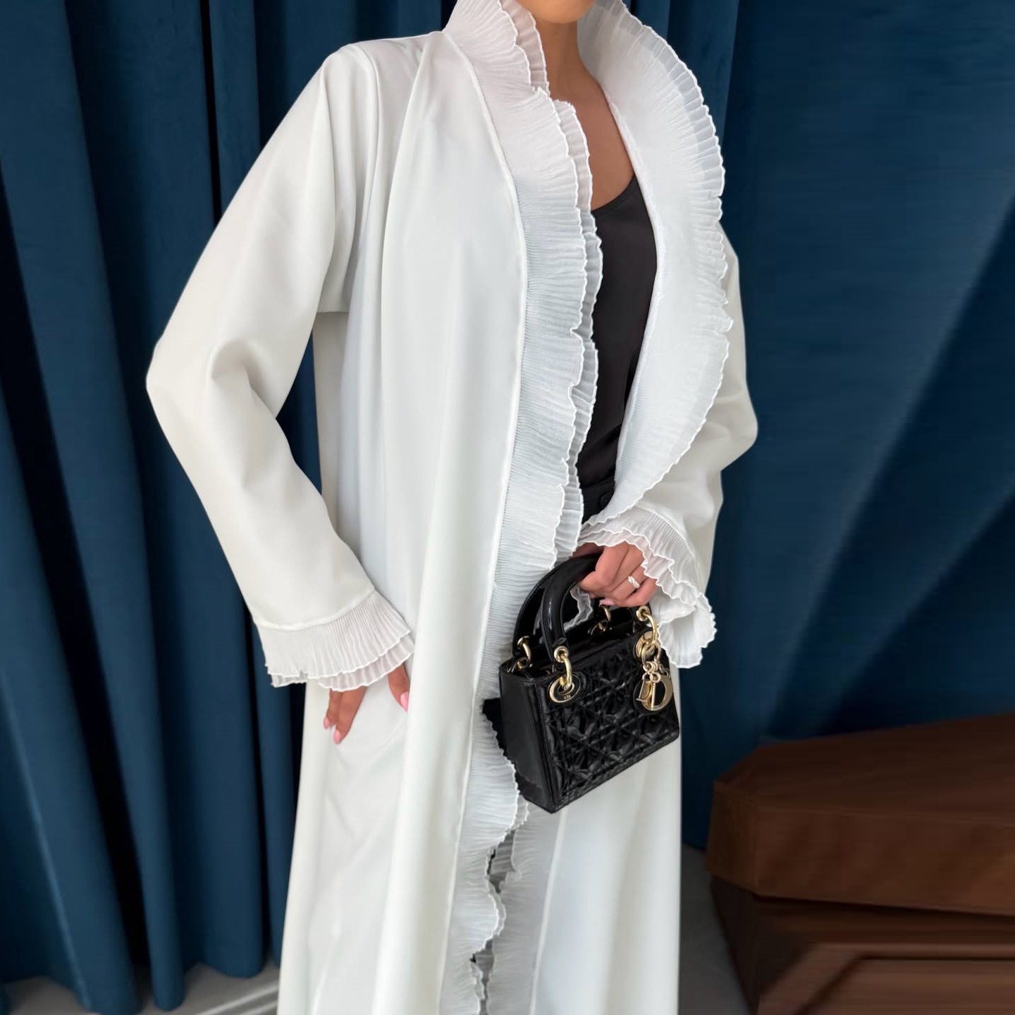 White Solid Abaya
