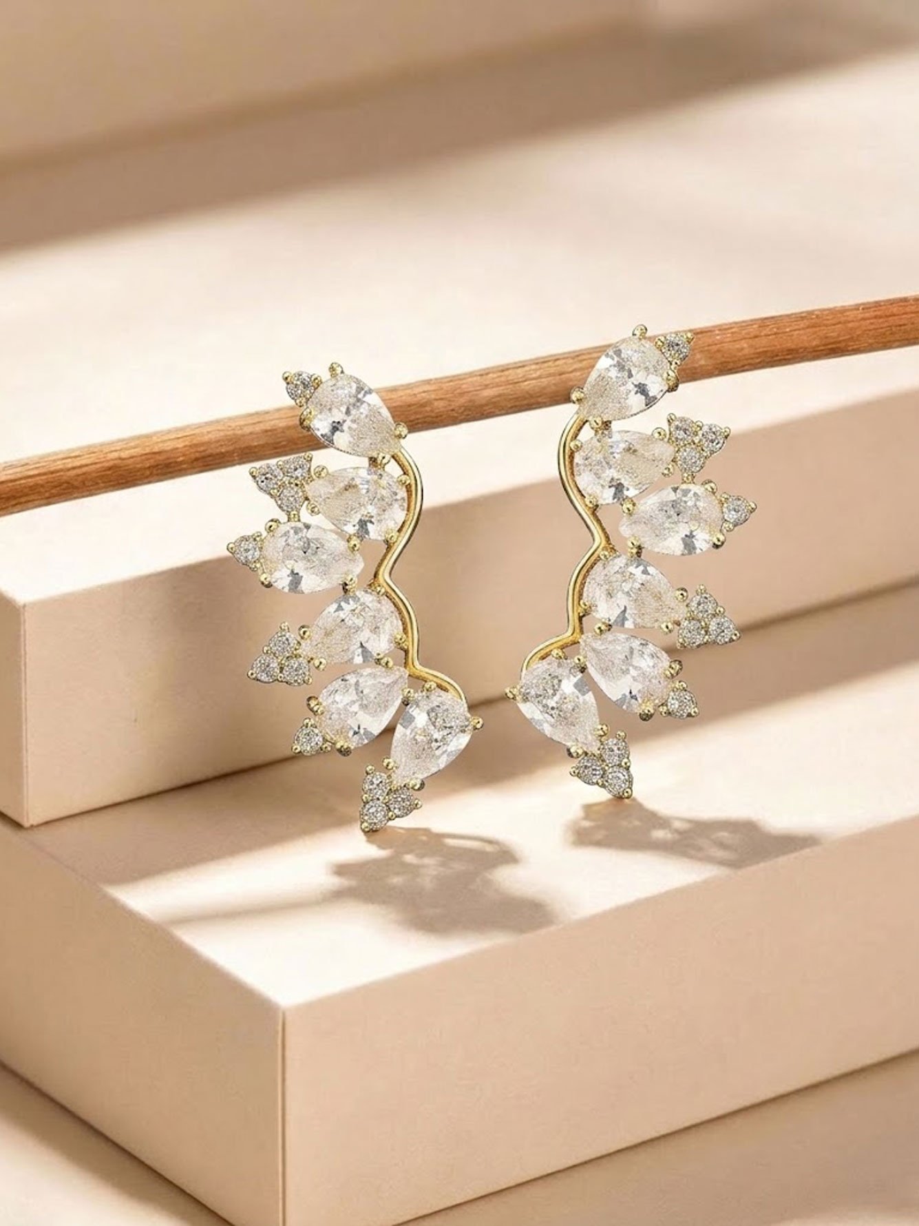 Gold Solid Stud Earrings