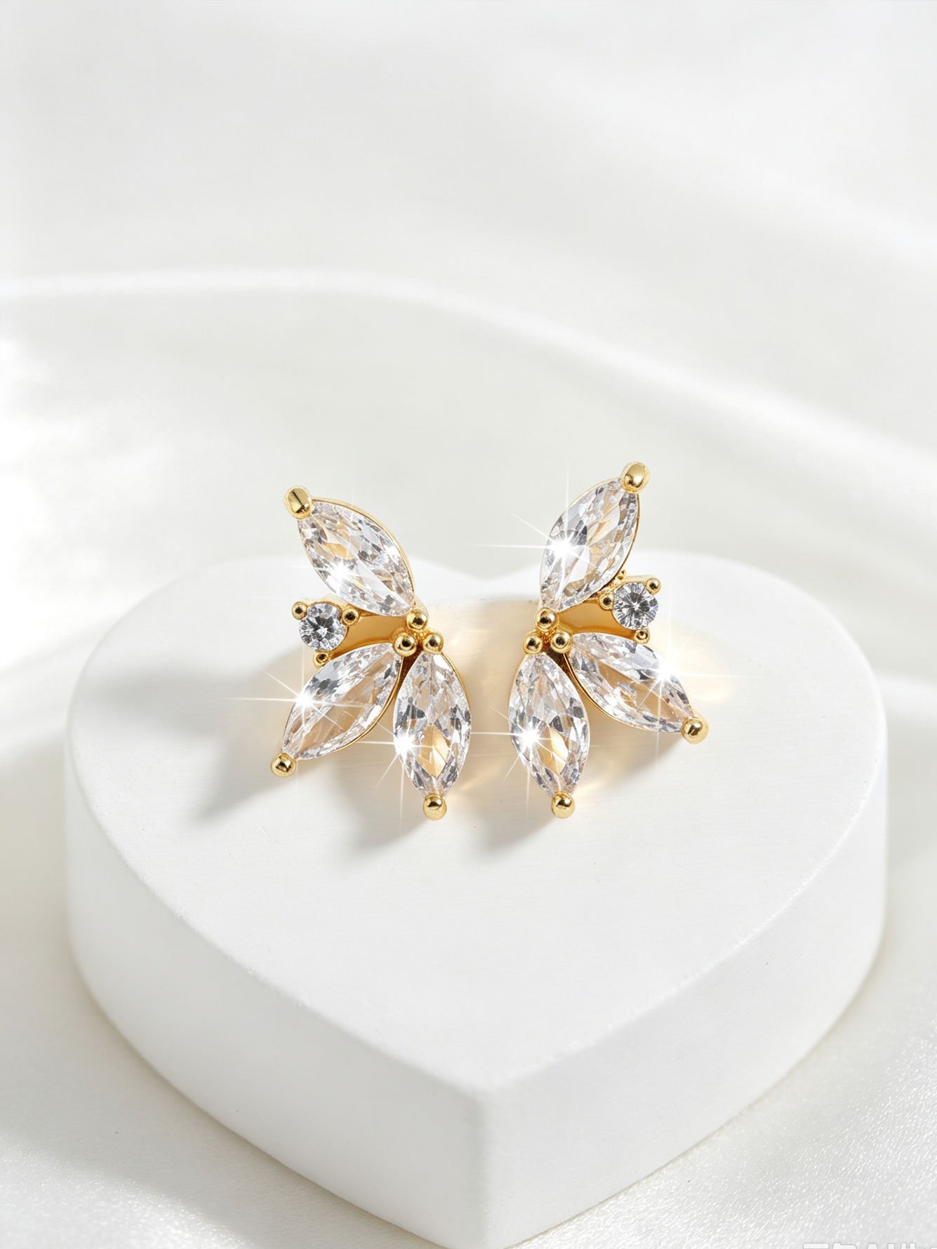 Gold Solid Stud Earrings