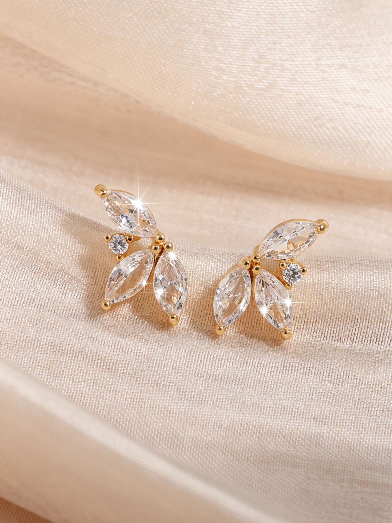 Gold Solid Stud Earrings