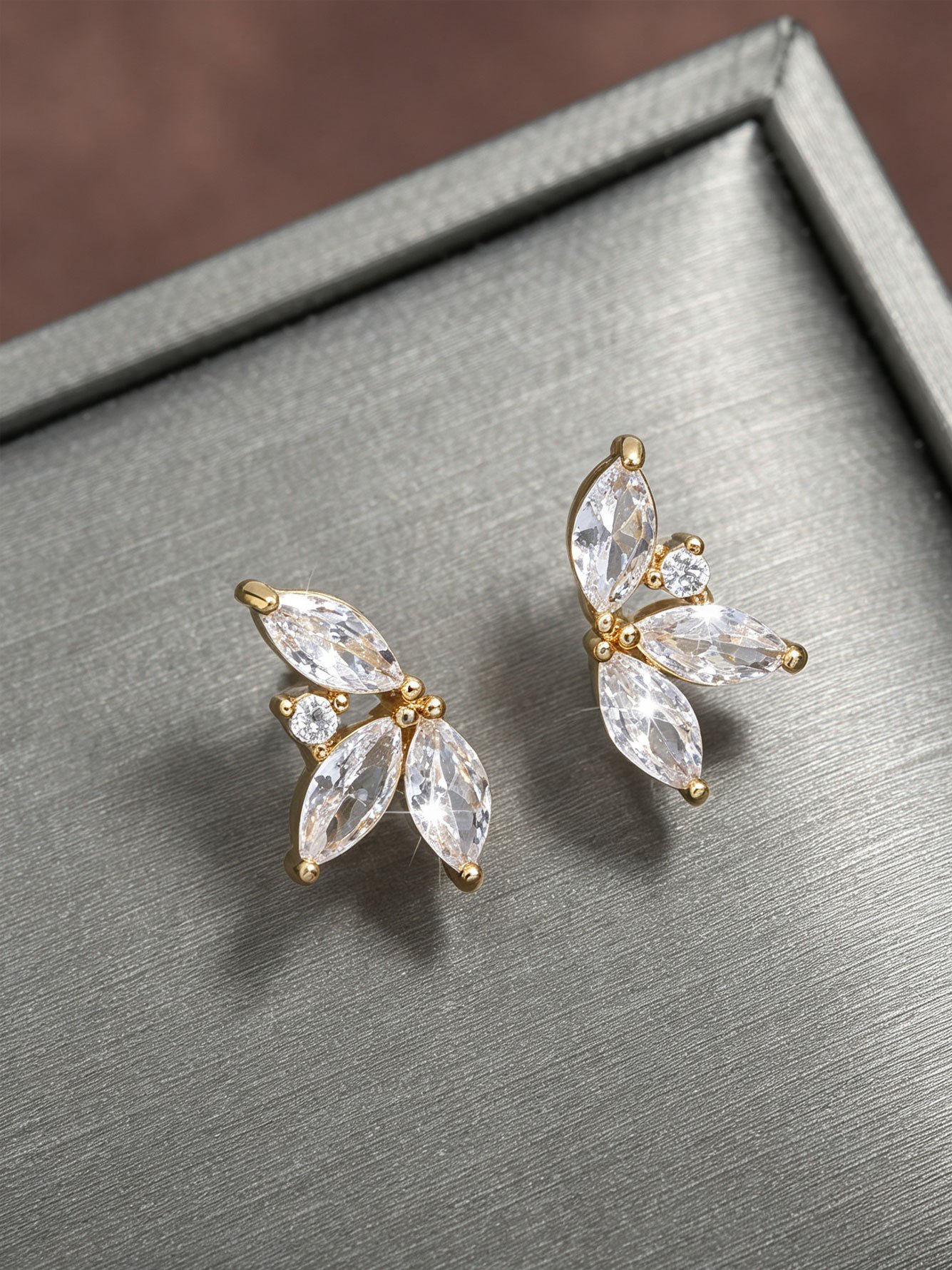 Gold Solid Stud Earrings