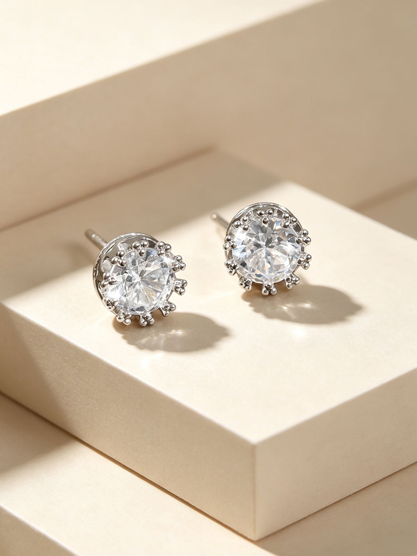 Silver Solid Stud Earrings
