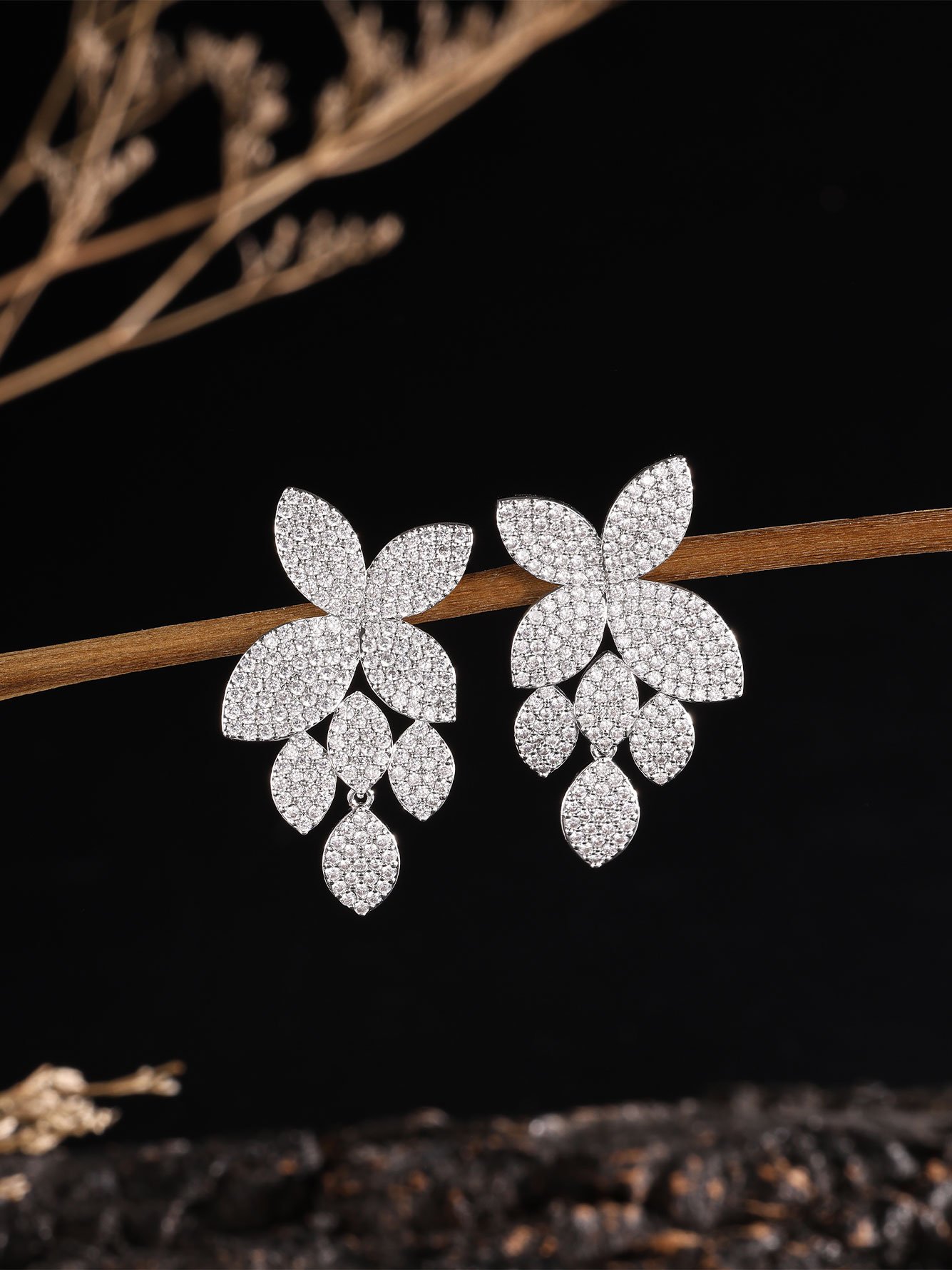 Silver Texture Danglers