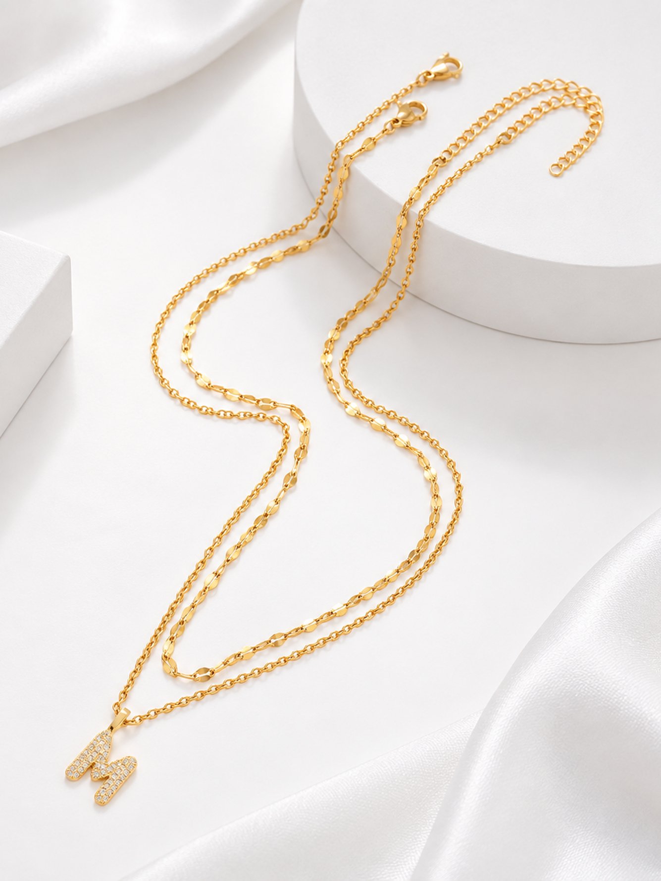 Gold Solid Pendant Necklace