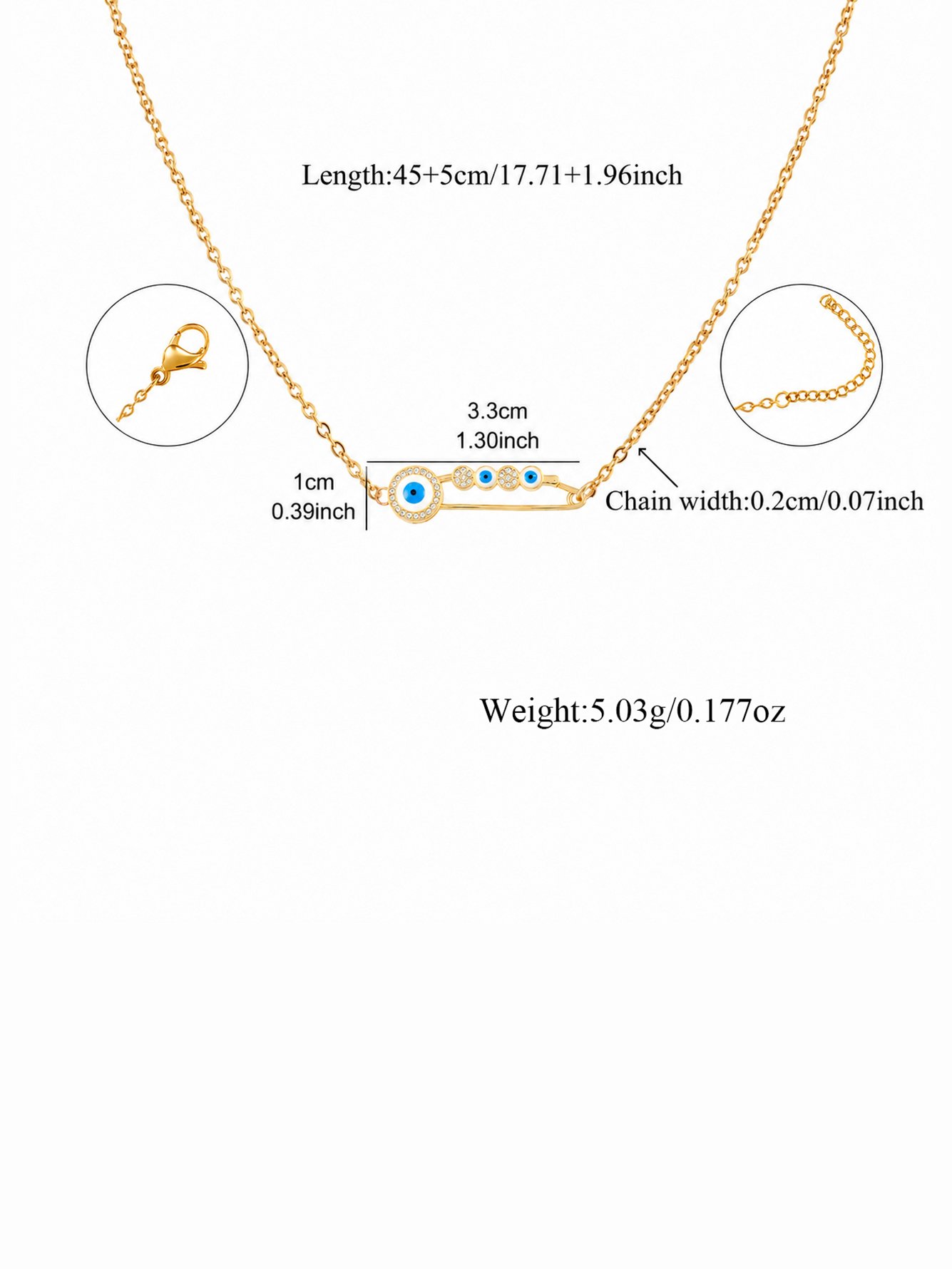 Gold Solid Pendant Necklace