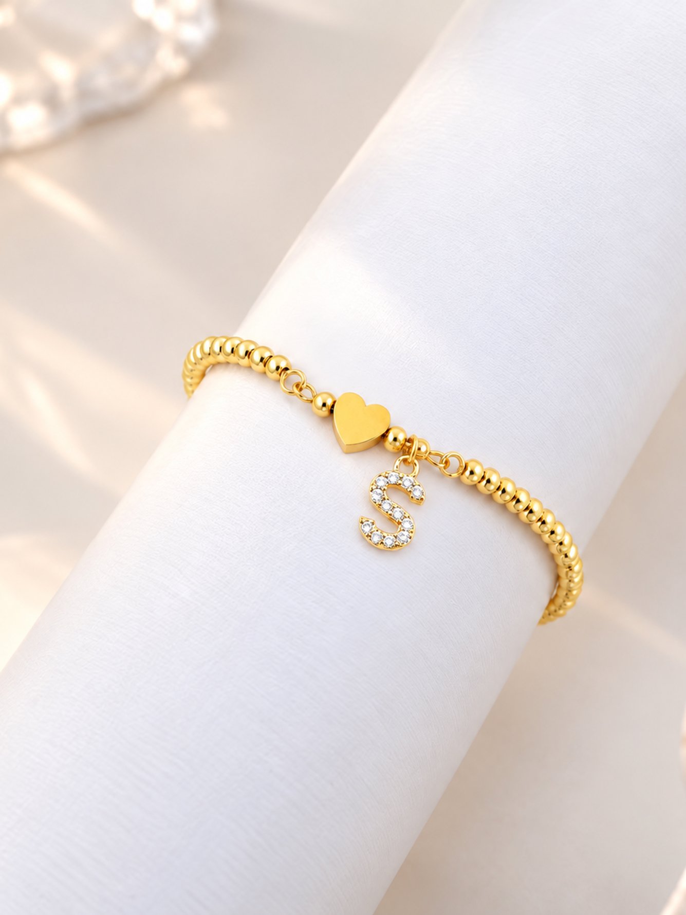Gold Solid Charm Bracelet