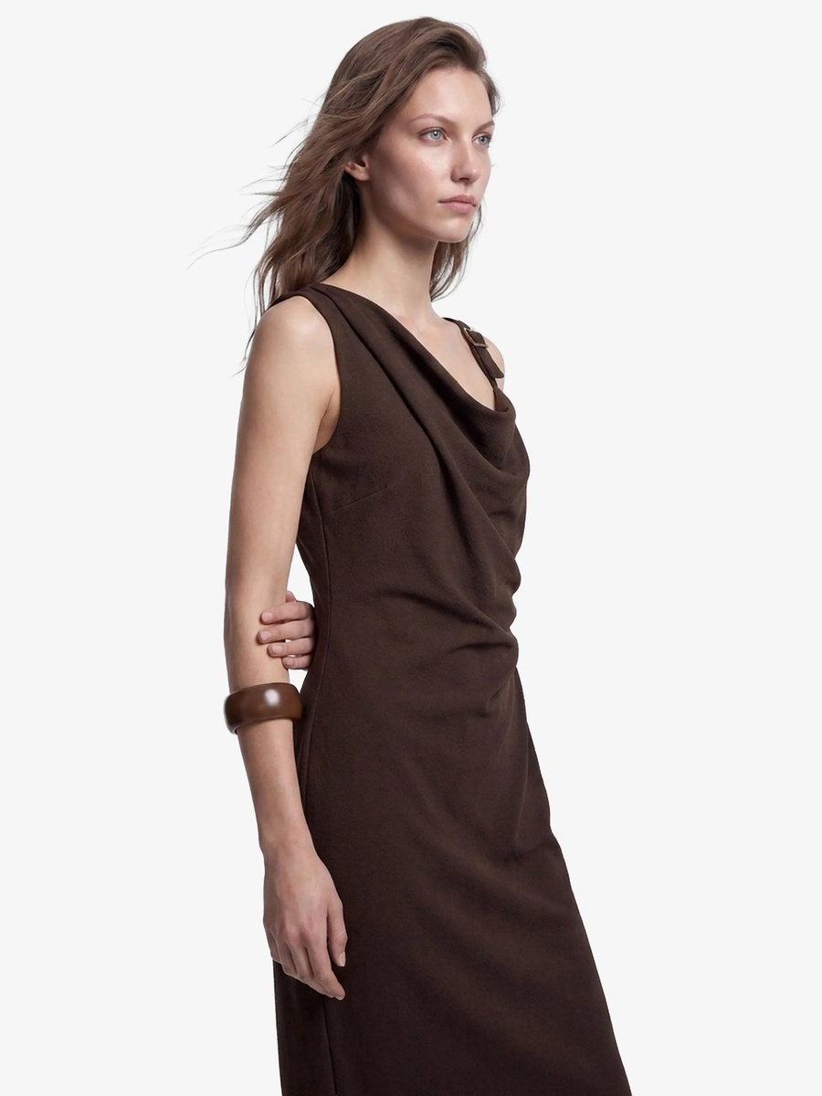 Brown Sleeveless Sheath Maxi Dress - Perfect for Daytime