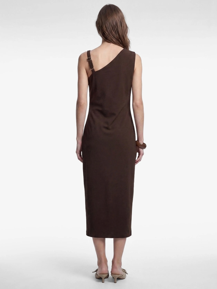 Brown Sleeveless Sheath Maxi Dress - Perfect for Daytime