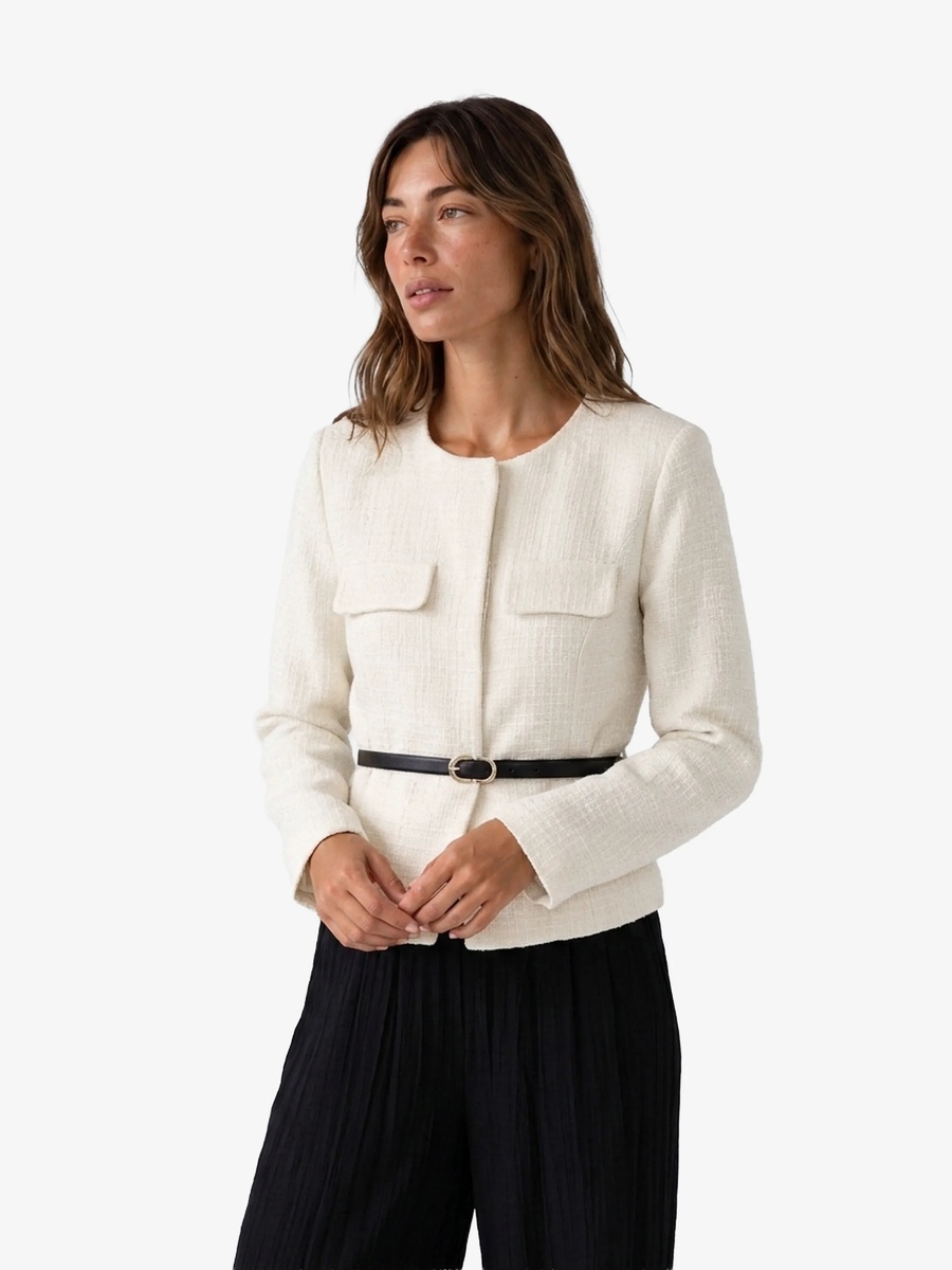 Beige Tweed Jacket