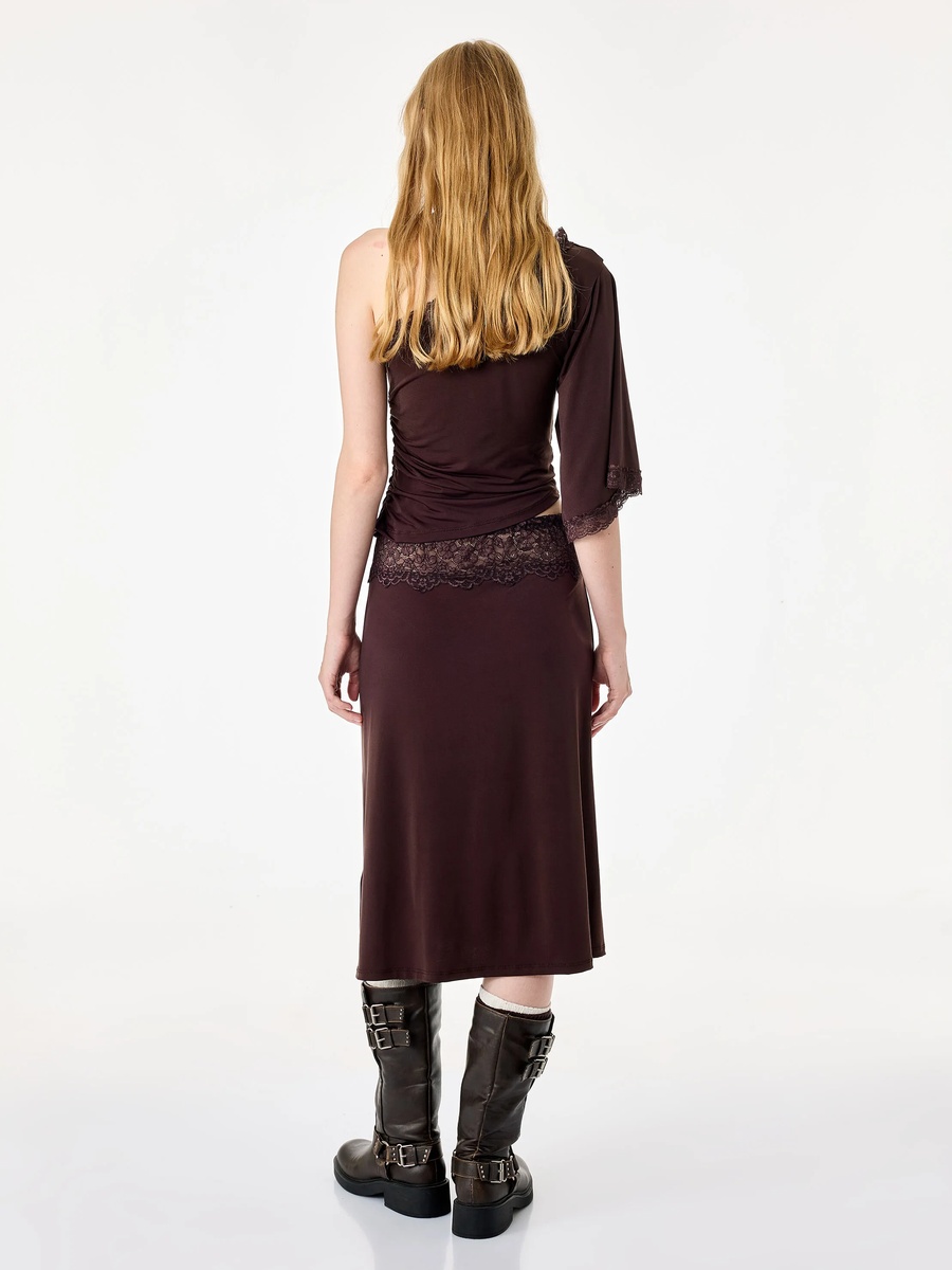 Brown Knee-Length Bodycon Skirt