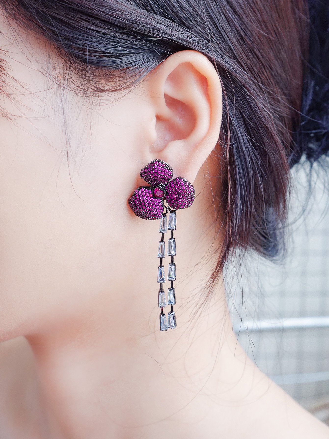 Purple Solid Danglers