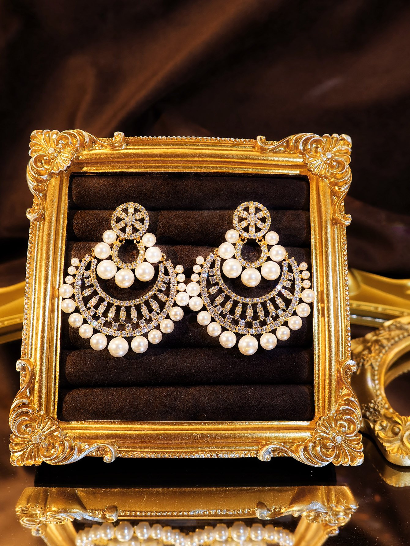 Gold Texture Stud Earrings