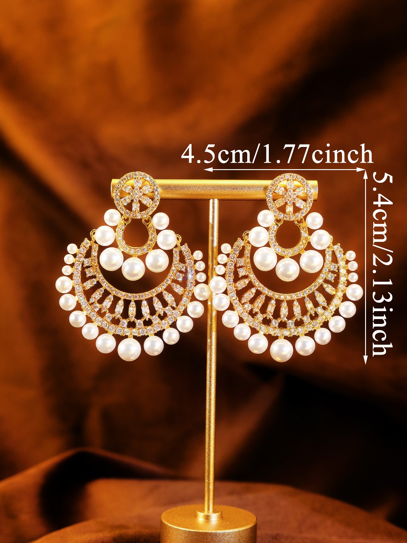 Gold Texture Stud Earrings