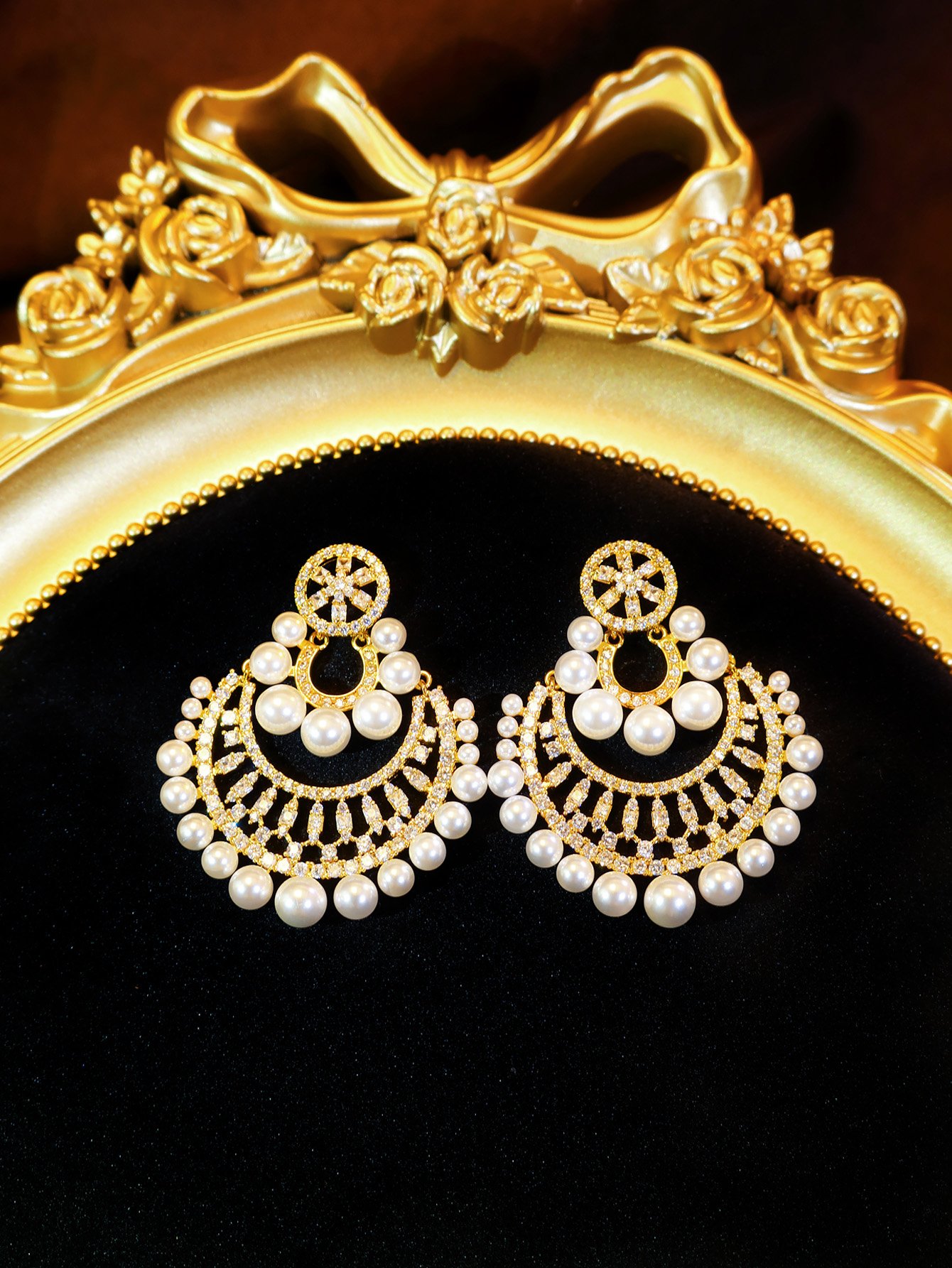 Gold Texture Stud Earrings