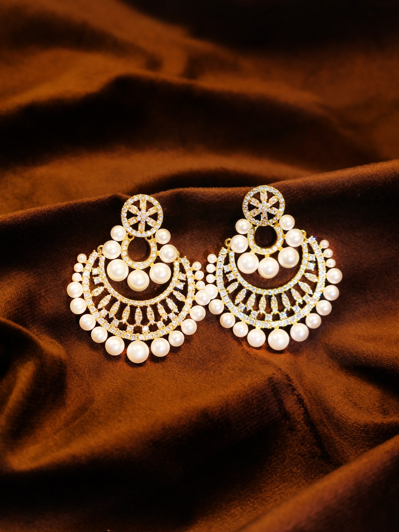 Gold Texture Stud Earrings