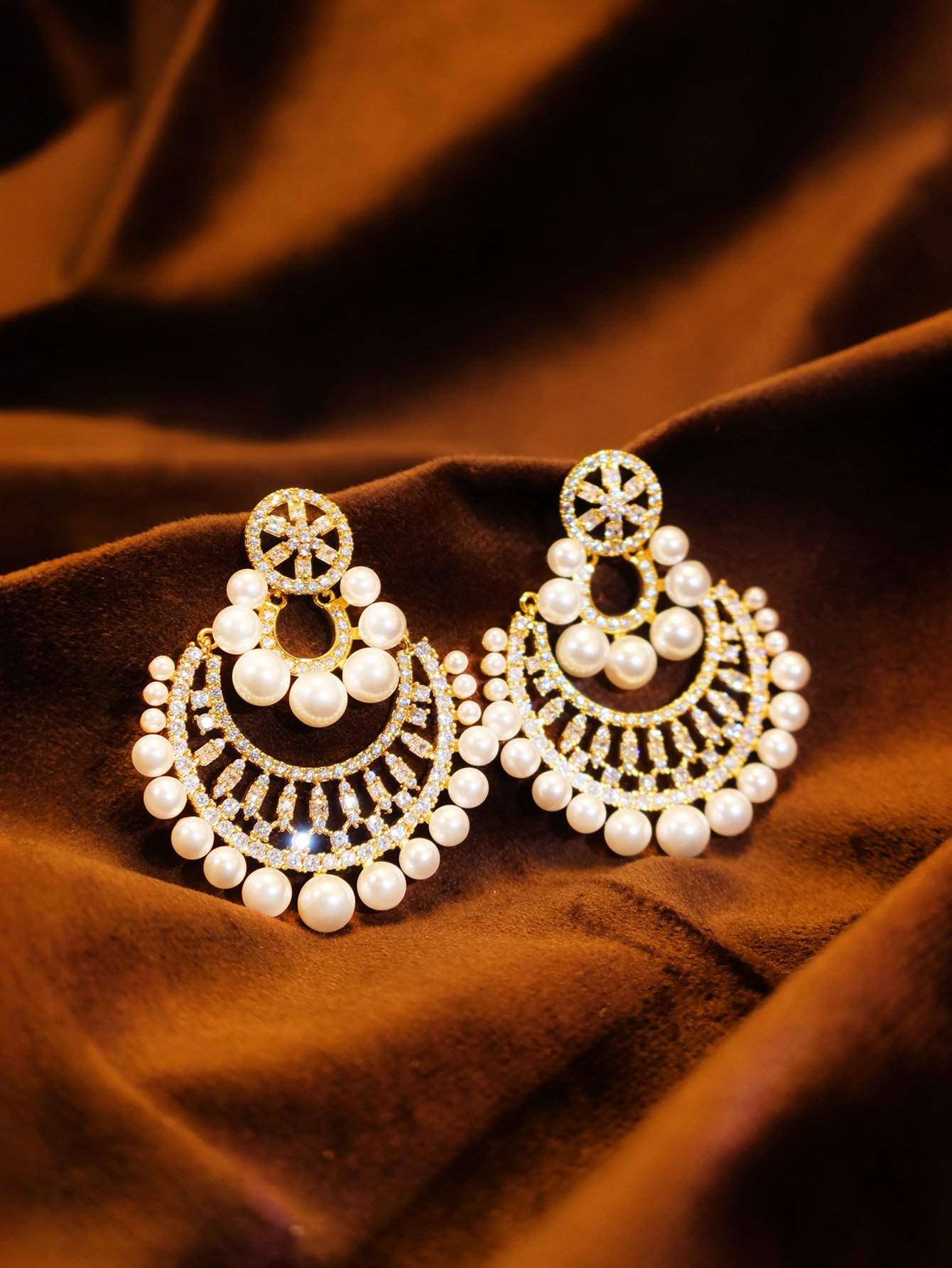 Gold Texture Stud Earrings