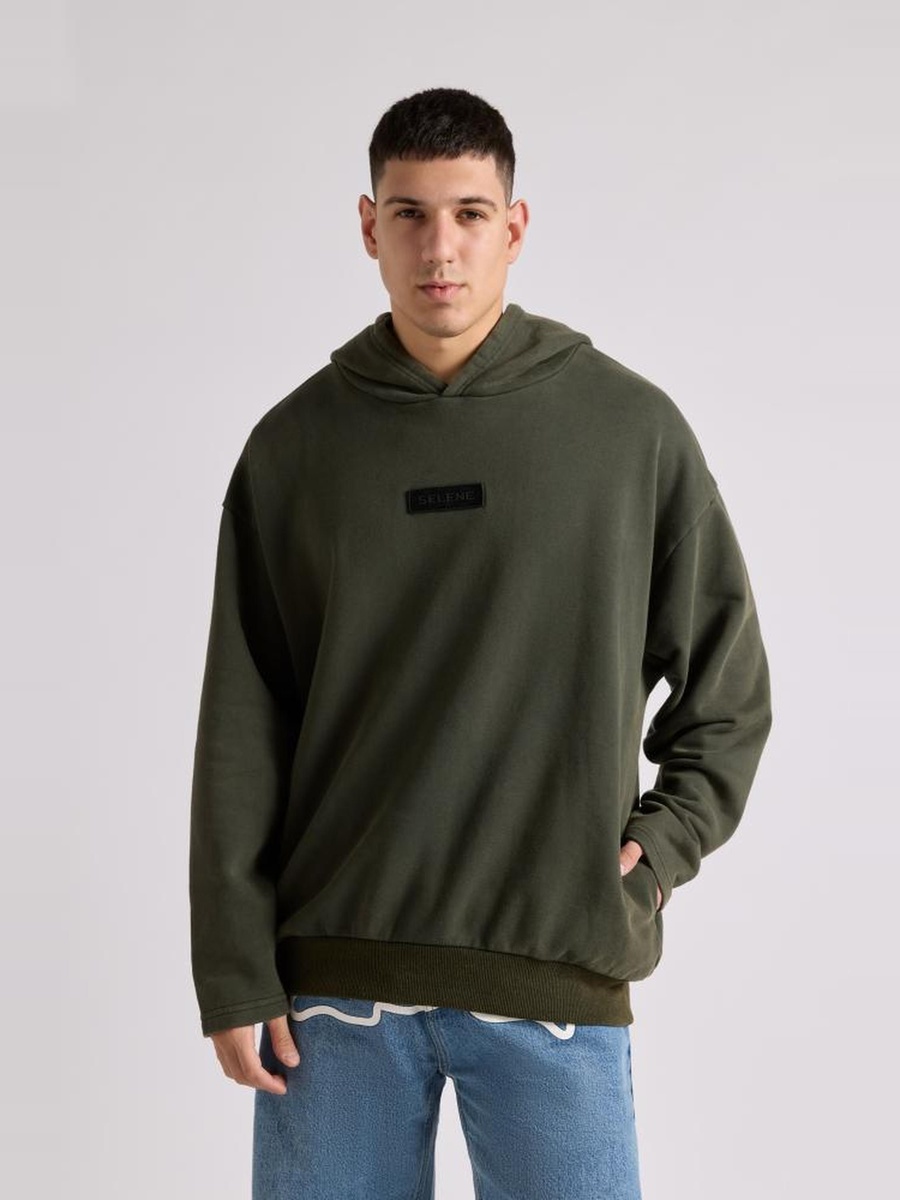 Dark Green Graphic Pullover Hoodie-Unisex