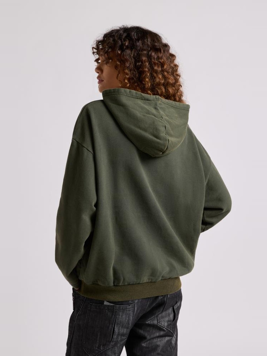 Dark Green Graphic Pullover Hoodie-Unisex