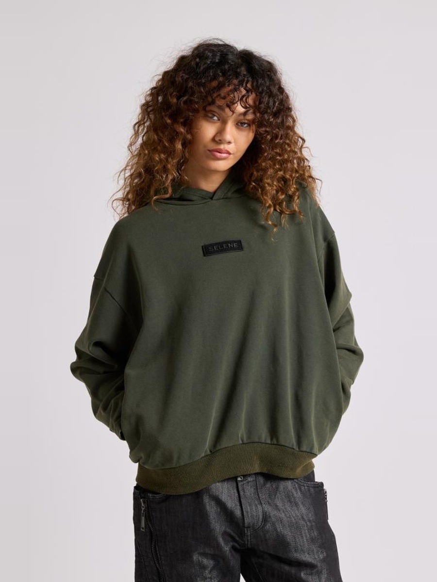 Dark Green Graphic Pullover Hoodie-Unisex